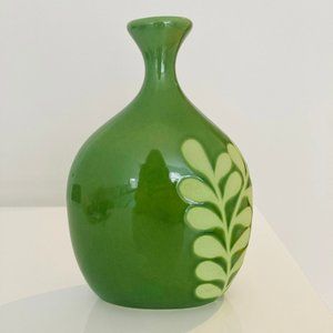 Crate & Barrel Green Brin Vase